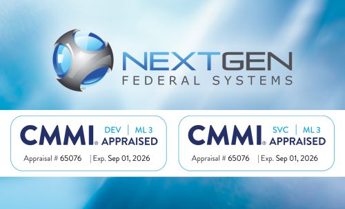 graphic displaying CMMI Level 3 logos for Development and Service